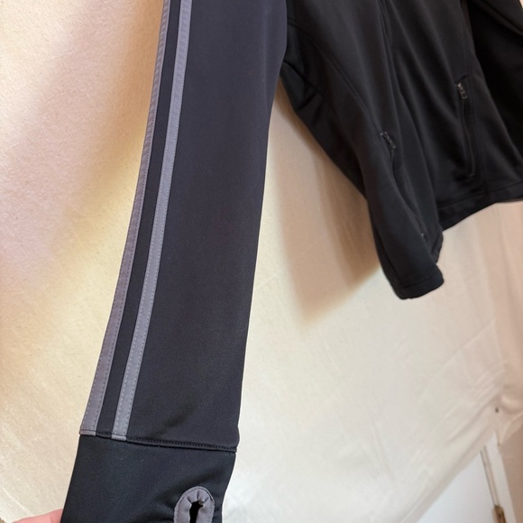 Adidas Women’s Black and Gray Zip Up Hooded Sweatshirt-Size M - Picture 4 of 10